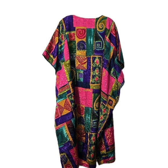 Simply Basic Womans Kimona One Size Maxi Multicolor Side Pockets - Picture 4 of 6